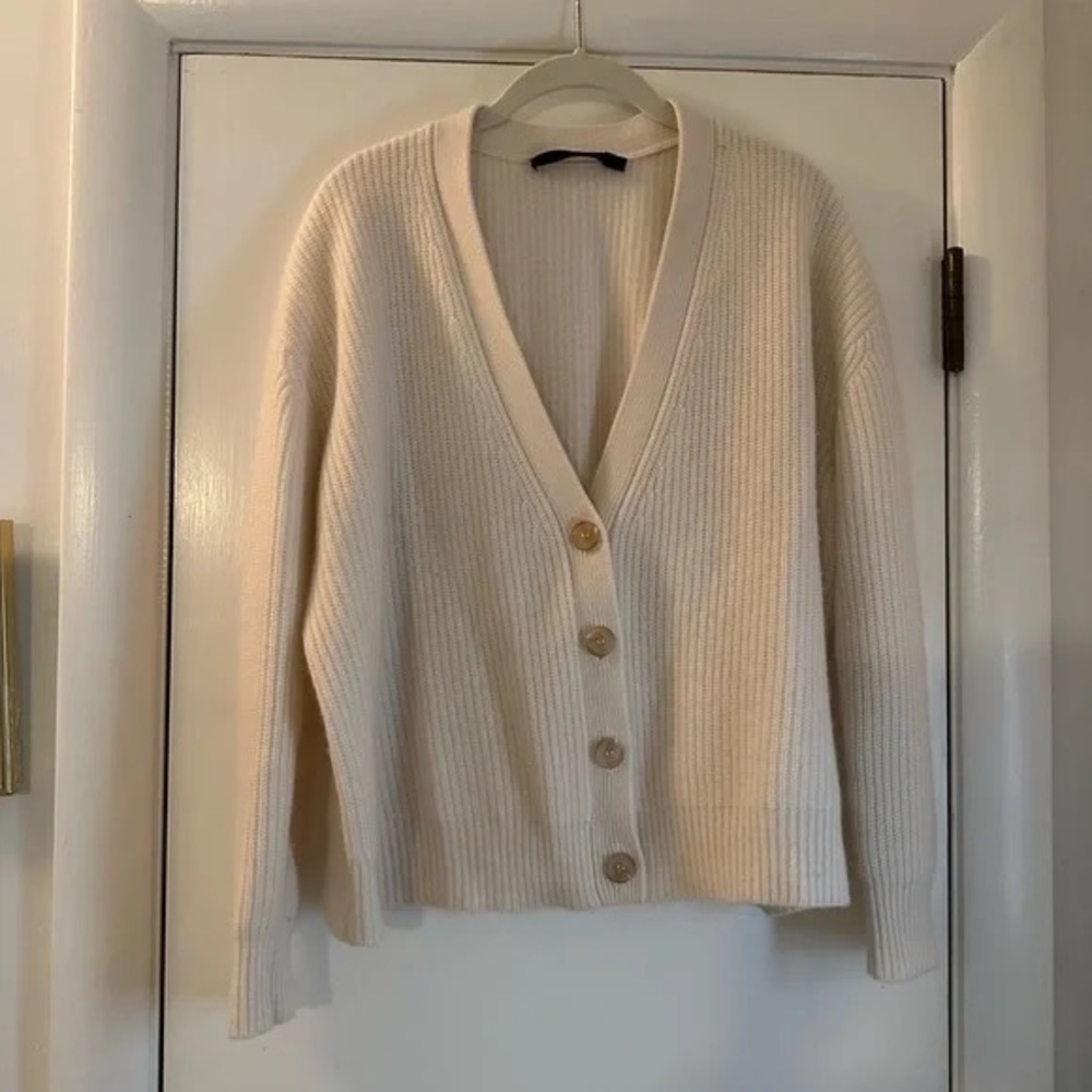Jenni Kayne Ivory Button-Up Cardigan